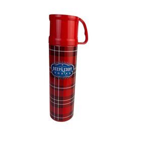 Deep Eddy Vodka Red Plaid Insulated Thermos Bottle With Handle & Lid